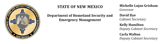 State of New Mexico DHSEM News Release Header